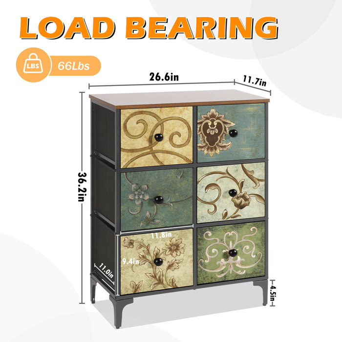 Winston Porter Kosinski 6 Drawer Dresser & Reviews Wayfair